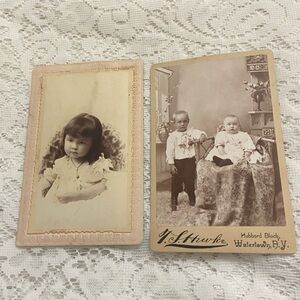 Antique, Lot of 2 Collectible Children Portraits 6.5in x 4.5in (A)